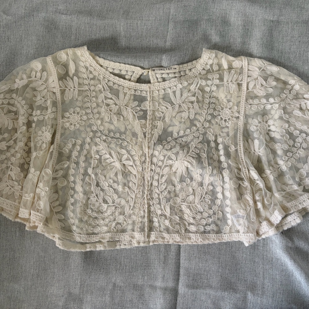 Wishlist Cream Lace Crop Top